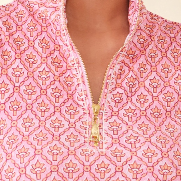 Spartina 449 - Serena half zip pique dress Calawassie Trellis - size L - Picture 2 of 3